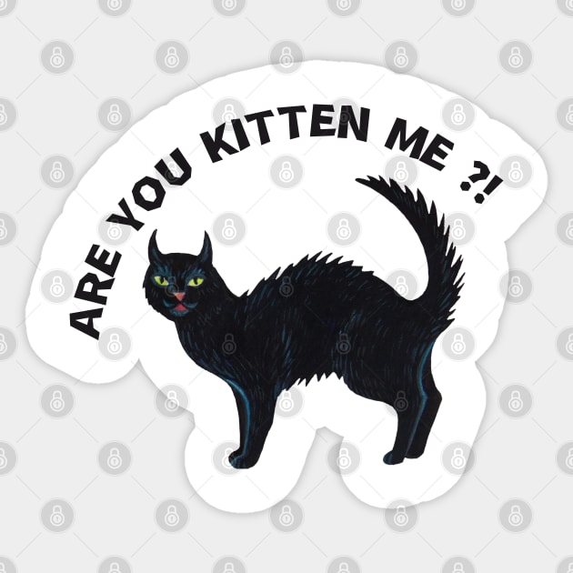 Are you kitten me?! Cat design Sticker by Kireiimono